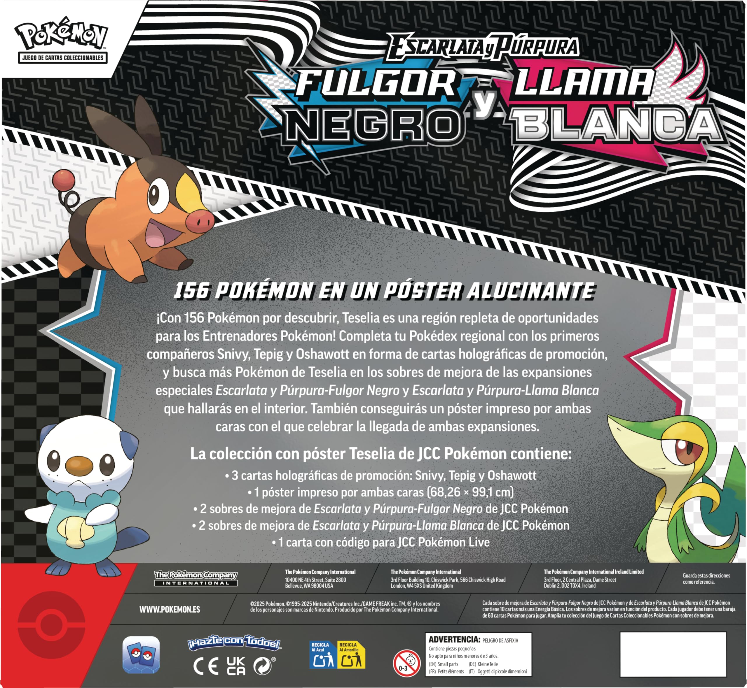 Pokémon: Colección con póster Teselia de JCC Pokémon (3 Cartas